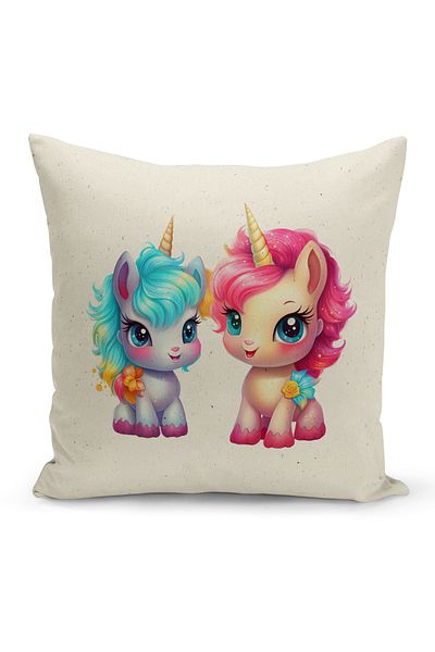 Bertille Home Child Baby Series Double-Sided Digital Printed Throw Pillow Case (Kids Children Cushion Cover)