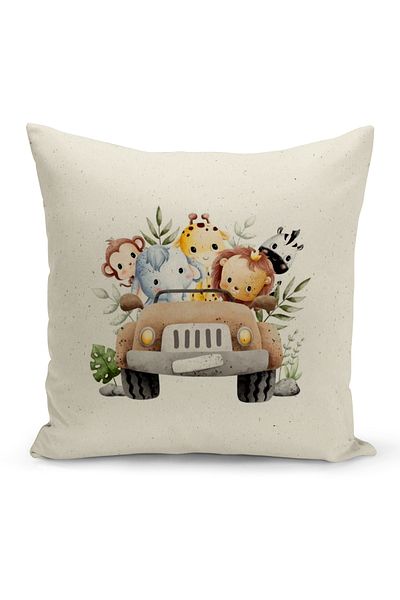Bertille Home Child Baby Series Double-Sided Digital Printed Throw Pillow Case (Kids Children Cushion Cover)