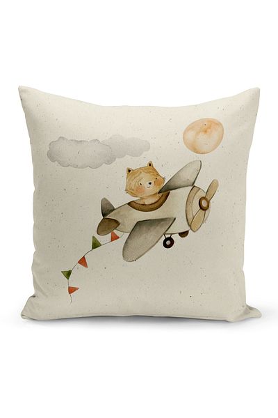 Bertille Home Child Baby Series Double-Sided Digital Printed Throw Pillow Case (Kids Children Cushion Cover)