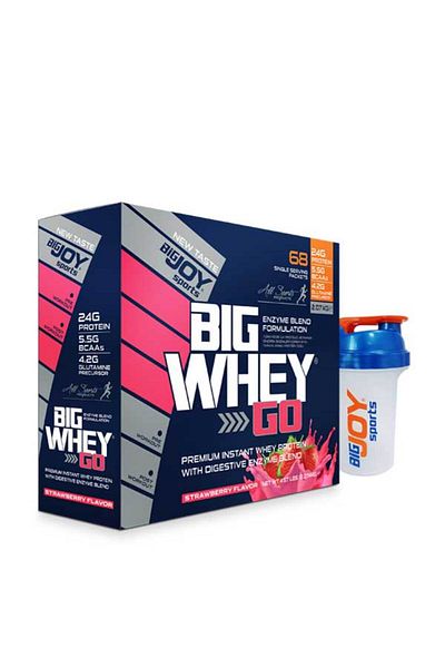Bigjoy Sports Big Whey Go Whey Protein Powder Strawberry 2070 gr 68 Sachet