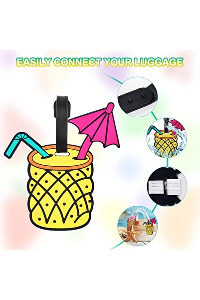 Boldy Etichetă pentru valiză cu ananas - Etichetă pentru bagaj - Etichetă pen...