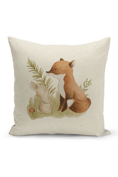 Bertille Home Child Baby Series Double-Sided Digital Printed Throw Pillow Case (Kids Children Cushion Cover)