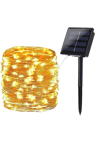 Yellowtech Solar Güneş Enerjili Bahçe Aydınlatması, Ince Telli Led Işık, Peri Led Sarı/günışığı 20mt