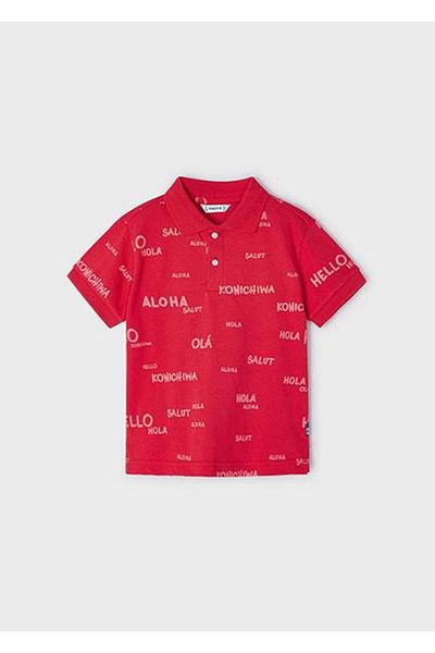 MAYORAL Tricou roșu cu gât polo pentru băiat 03107-038