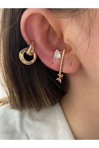 Pinery Jewels Minimal Design Women's Earcuff - Brass Snap Ring, Cartilage Covering