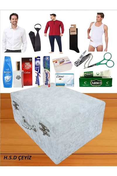 Sonem Çeyiz Cămașă de mire, papuci, set cosmetic 1002