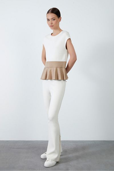 GİZİA Flywheel Beige Knit Blouse