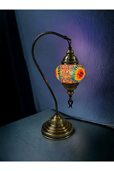 YILDIZ Masaüstü Otantik Deveboynu Mozaik Lamba - Gökkuşağı