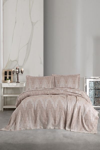 BİRHOME Σετ διπλό κάλυμμα και πικέ Oscar Beige