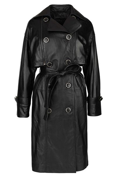 Tamer Tanca Genuine Leather Black Women's Coat