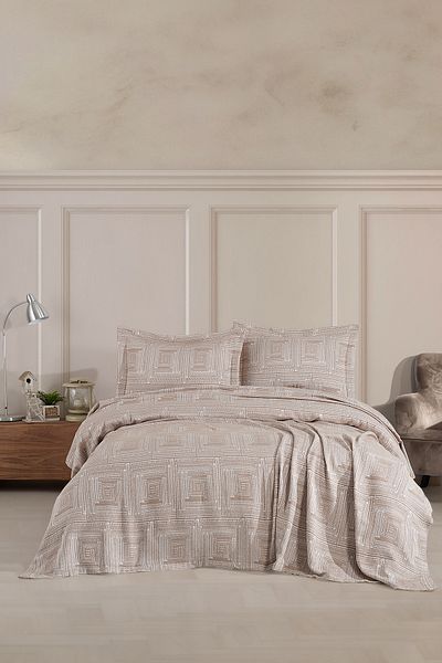 BİRHOME Двойно кувертюра и комплект завивки Concorde Beige