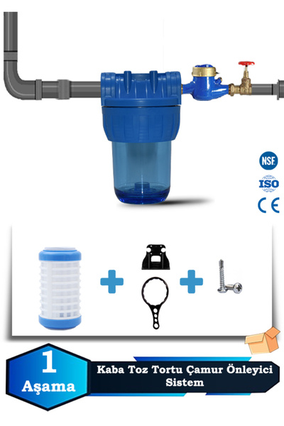 Genel Markalar Atlantis Daire Bina Girişi 5 İnch 1 Aşama Su Arıtma Yumuşatma ...