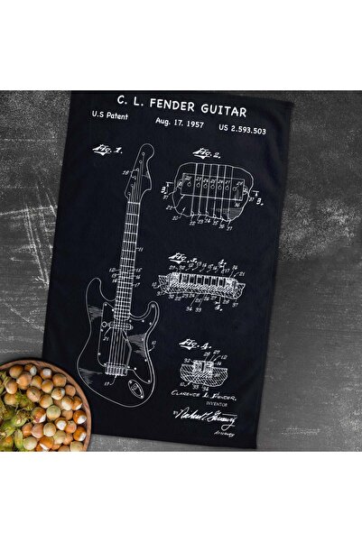 The Lucid Lab Fender Stratocaster Guitar Chalkboard Prosop de bucătărie 2 buc