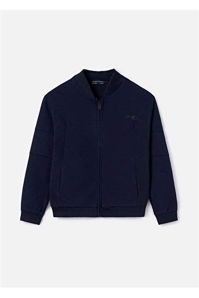 MAYORAL Boy's Contrast Zippered Sweatshirt Navy Blue 6474