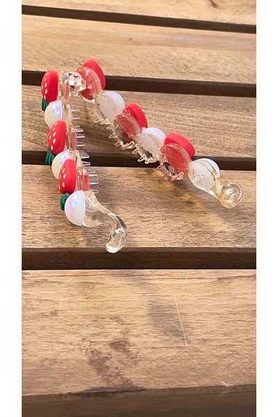 SUBU TASARIM Figured Clip Latch Buckle Red-White SBT1871