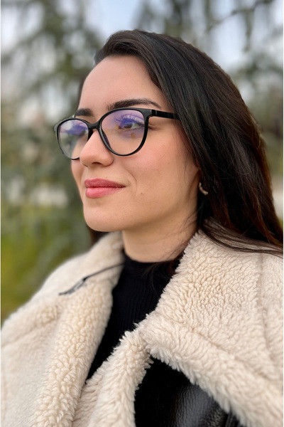 UBK Eyewear Cat Eye Kemik Mavi Işık Filtreli Numarasız Dinlendirici Gözlük