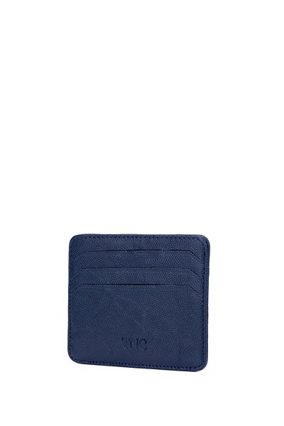 Tamer Tanca Suport pentru carduri unisex din piele naturală bleumarin