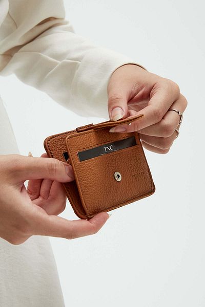 Tamer Tanca Men's Genuine Leather Tan Card Holder