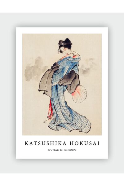 fırsatlar diyarı Woman In Kimono Katsushika Hokusai Duvar Posteri - Kalın Kağ...