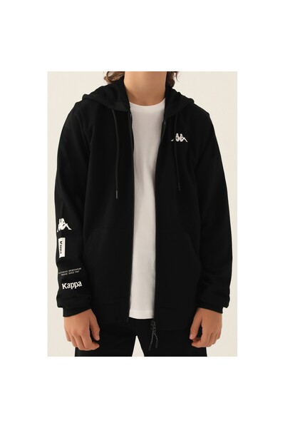 Kappa МЪЖКА СУИТШИРТ С ЦЯЛОСТЕН ЦИП - ЧЕРЕН