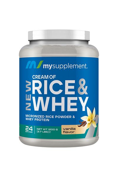 MYSUPPLEMENT Whey Protein & Cream Of Rice Vanilla 1200 gr 15.8 gr Protein 28 gr Carbohydrate