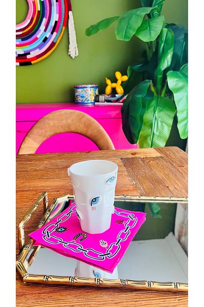 ge living Lucky Charm Series - Pink Cocktail Napkin (1 Piece)