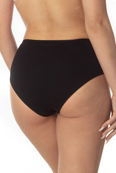 Boubon Co Chiloți negri pentru femei din lycra pieptănat cu talie înaltă Ceylanoğlu