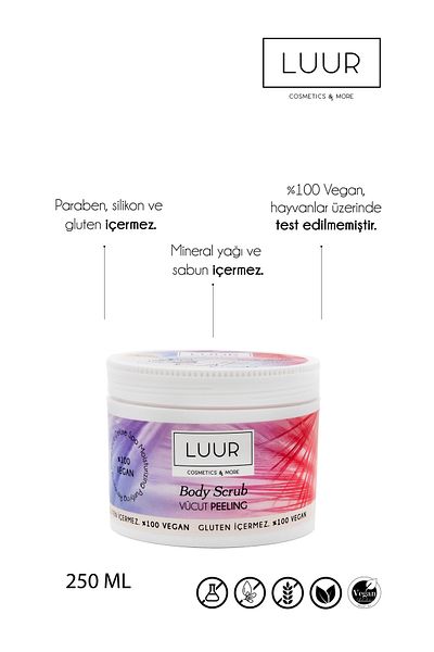 LUUR COSMETICS & MORE مجموعة مقشرة للجسم مكونة من قطعتين مرطبة ومغذية 250 مل