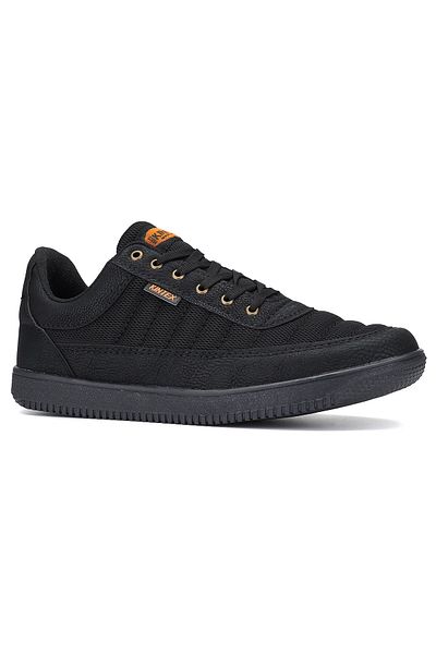 İmerShoes Pantofi de sport negri casual pentru bărbați, cu șireturi, ușoare, confortabile, cu plasă, respirabile