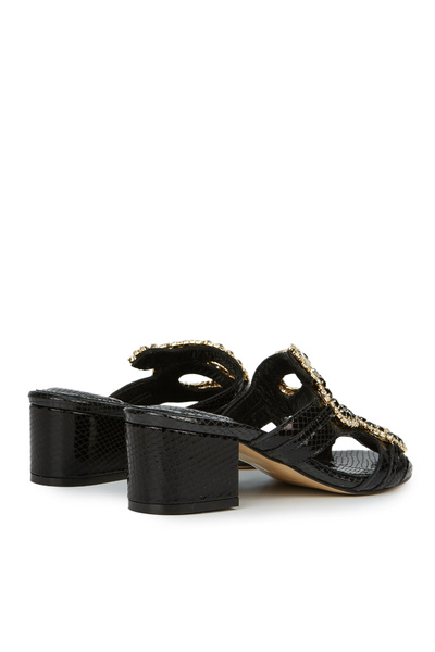 Cengiz Gümüş Yılan Taşlı Model Topuklu Kadın Terlik