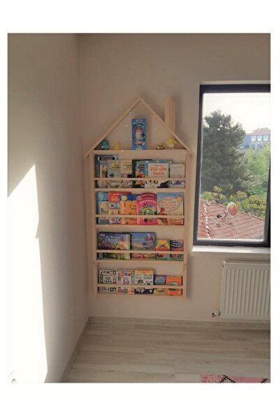 hommy Kuzey Doğal Masif Ahşap Montessori Kitaplık