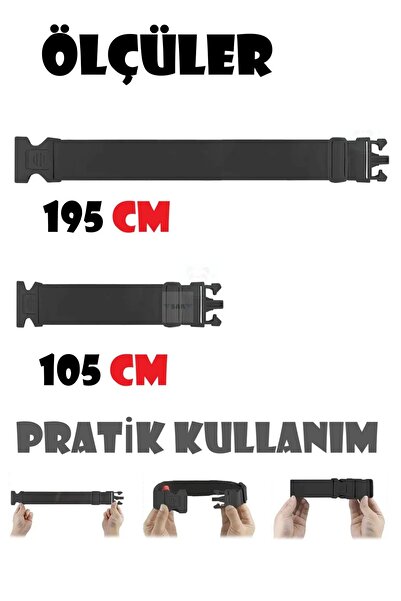 SAR 4 Adet Valiz Bavul Emniyet Kemeri Siyah