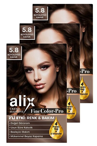 Alix Saç Boyası Kiti 5.8 Büyüleyici Kahve 50 Ml (3 Adet)