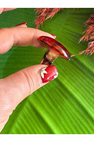 Gönülden Tasarım HANDMADE FLOSSING PLAIDED WOMEN'S RING FINGER SIZE 21 CM