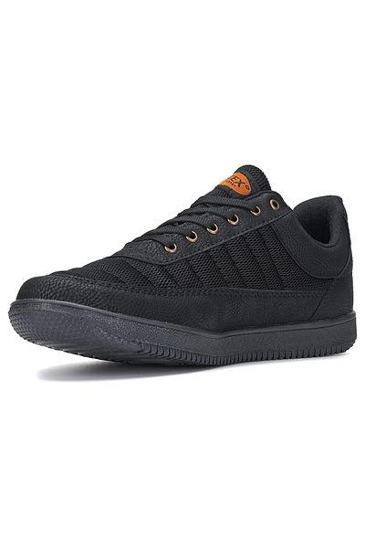 İmerShoes Pantofi de sport negri casual pentru bărbați, cu șireturi, ușoare, confortabile, cu plasă, respirabile