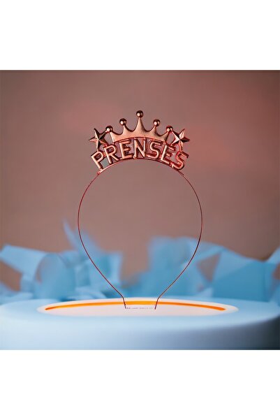 PARTİSERÜVENİ تاج الأميرة الملون باللون الوردي مع كتابة