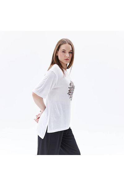defys Defy's Women's - Short Sleeve T-Shirt with Slit and Print Detail
