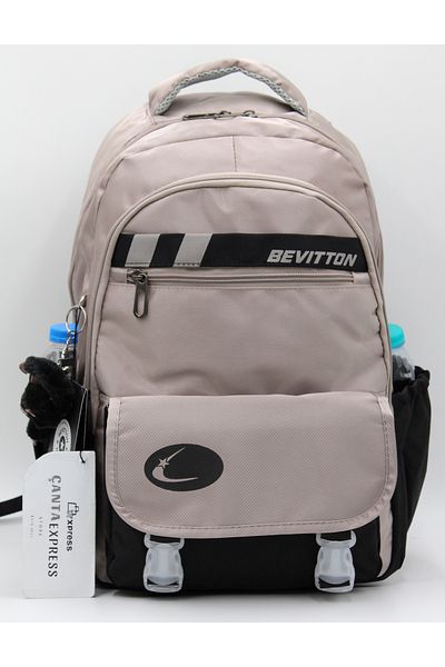 ÇantaExpress Bevitton Water Repellent Special Fabric Mink-μαύρο Σχολικό Σακίδιο πλάτης 34300