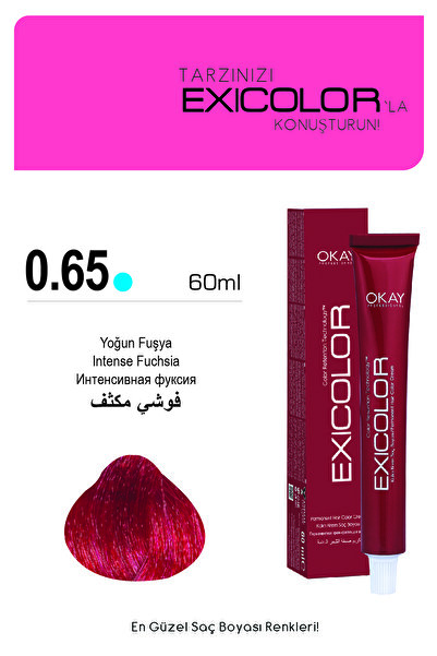 Exicolor MIX 0.65 YOĞUN FUŞYA Kalıcı Krem Saç Boyası 60ml