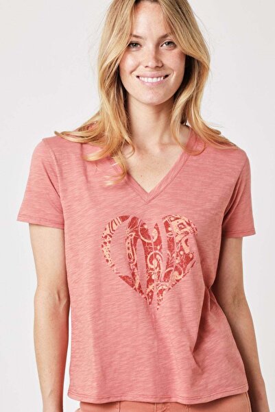 Berenice Enoyalove V Yaka T-shirt L / Pembe