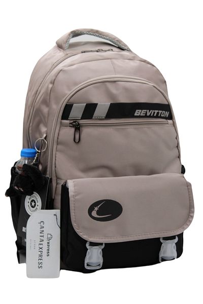 ÇantaExpress Bevitton Water Repellent Special Fabric Mink-μαύρο Σχολικό Σακίδιο πλάτης 34300