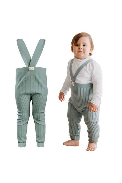 Mama Yoyo Baby&Kids Strappy Organic Knitted Baby Tights - Mint