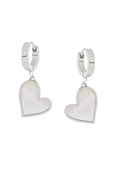 BY DİLEK ÇETİN ACCESSORY أقراط على شكل قلب من الفولاذ