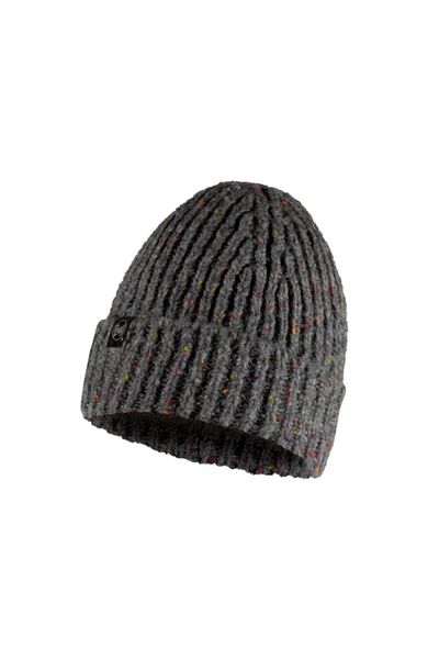 Buff Knitted and Fleece Beanie Knitted & Polar Hat Set Gray