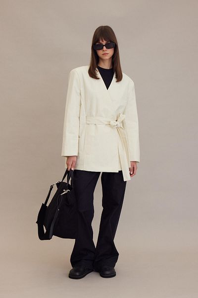 Manuka ΣΤΥΛ ΚΙΜΟΝΟ ΓΕΜΙΣΤΟ BLAZER JACKET VANILLA