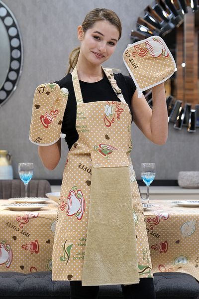 sevilya Комплект кухненски престилки Tulipa с покривка за маса и закачалка за регулиране, модели покривки за маса