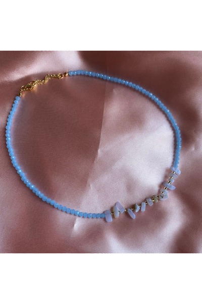 Elifsu Jewelry Doğal Taşlarla * Parlak Taşlı Birleşim Tasarım Kolye