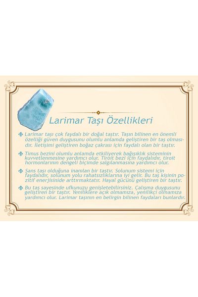 Tesbihane Darkarmaz Metal Tasseled Globe Cut Larimar Natural Stone Rosary