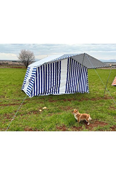 Zey Camping İki Odalı Pamuklu Kamp Çadırı Mavi