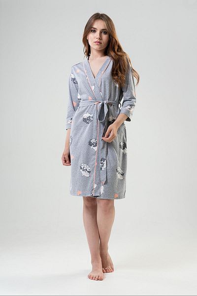 VİENETTA Γυναικείο φόρεμα Capri Sleeve Grey Melange C7T7N0402